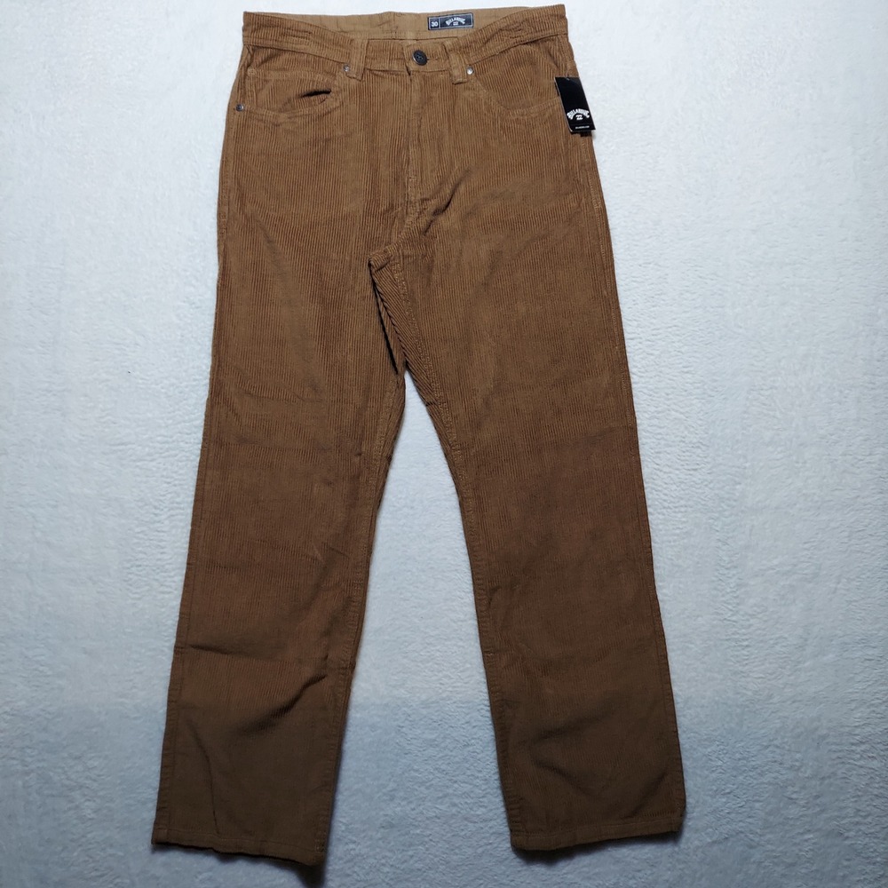 $ 80 Billabong The 55 Cord Pant Men's 30 Brown Corduroy Straight Leg 24A1102402